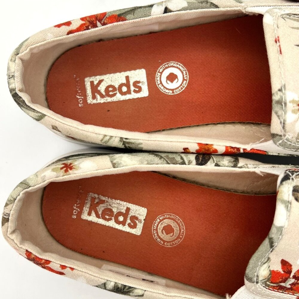 Keds Womens Slip-On Floral Canvas Shoes Size 8.5 US Tropical Design Rubber Sole - Picture 3 of 16